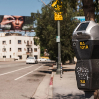 parking meter on a city street