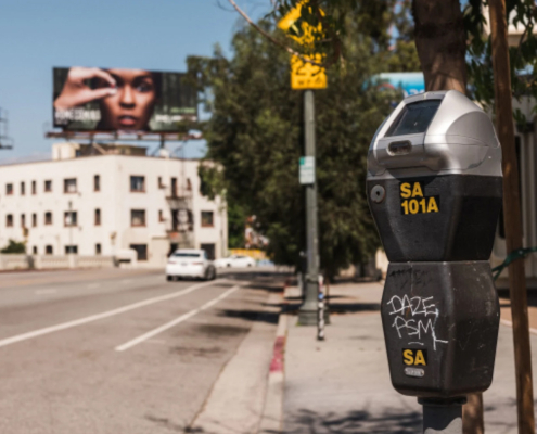 parking meter on a city street