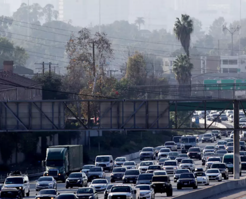 traffic congestion on freeway