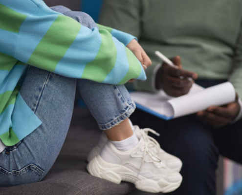 partial view of child seated