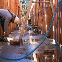 Construction worker frames home