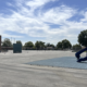 school playground with asphalt and little shade