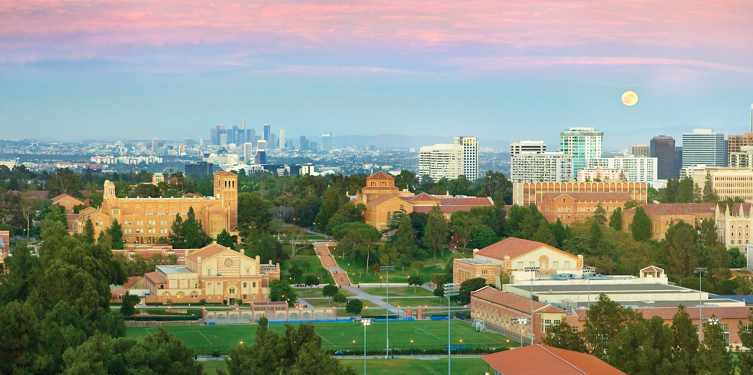 UCLA campus at dusk