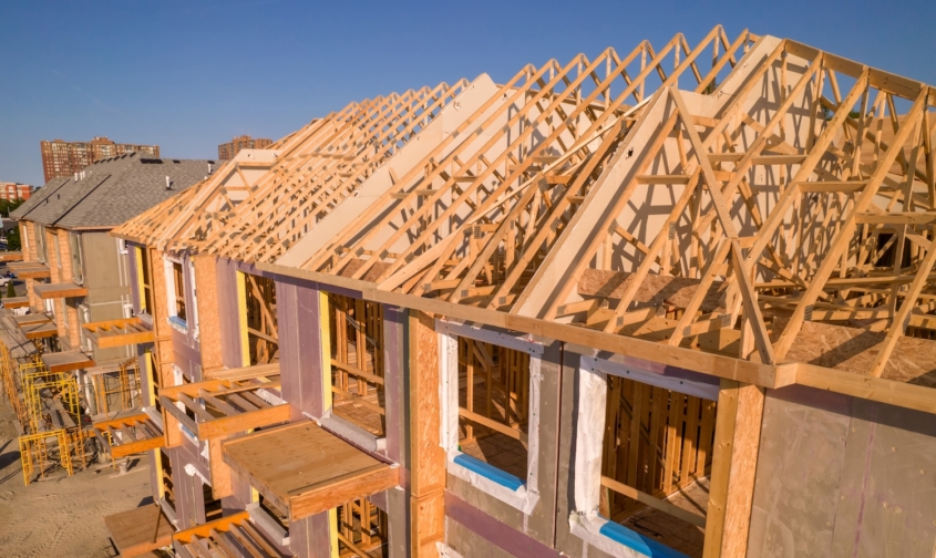 Wood framing of house construction