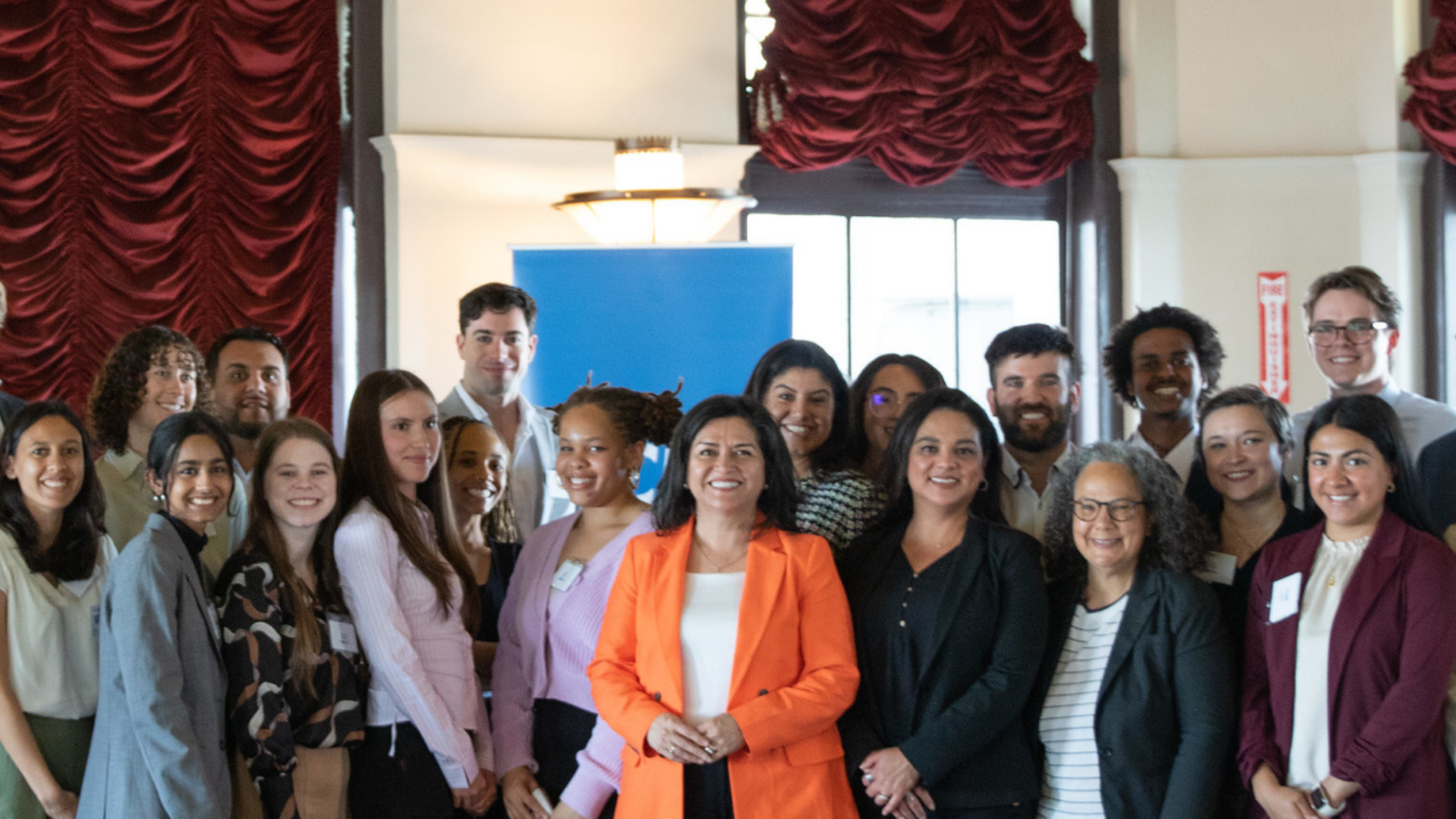 UCLA Luskin graduate students gathered in the iconic Mayor Tom Bradley Room on the 27th floor of City Hall on April 11 to hear from top city and county leaders about their roles in local government and the issues shaping life in Los Angeles.|