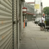 Image of empty downtown Los Angeles street.