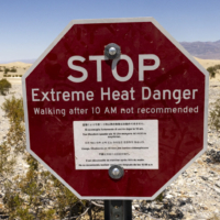 Extreme heat warning sign.