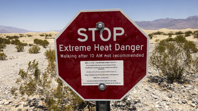 Extreme heat warning sign.