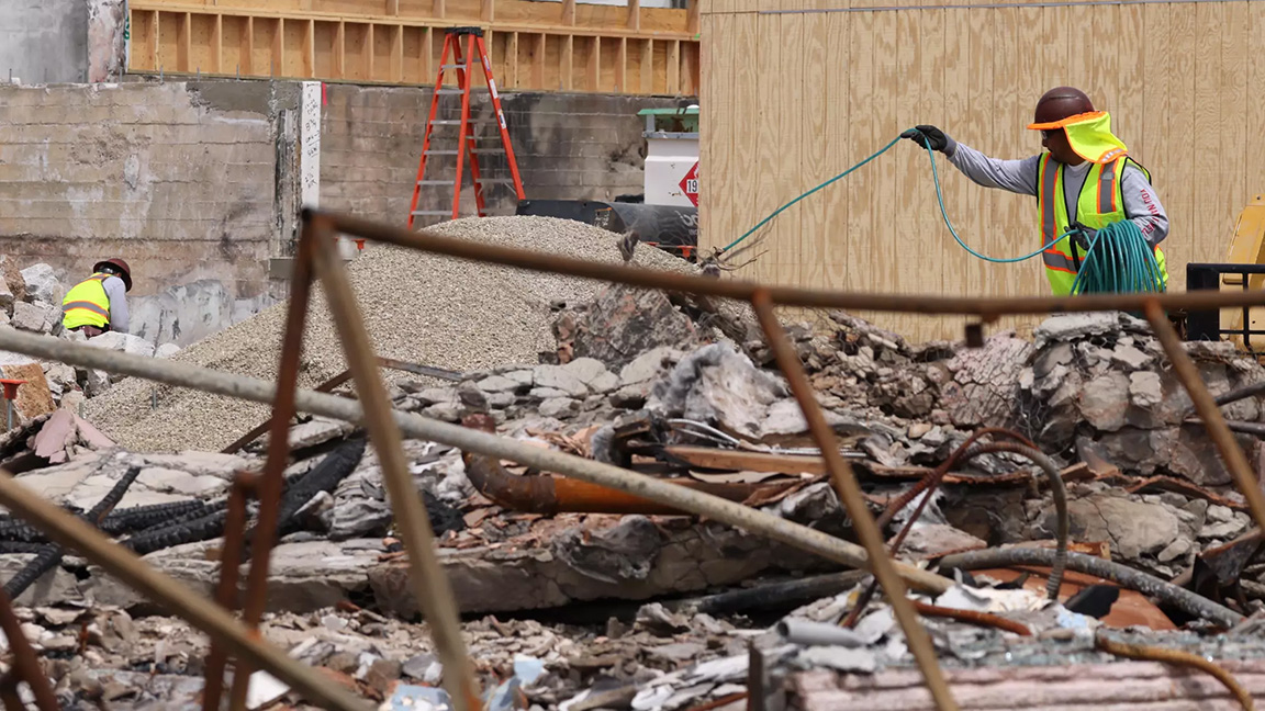 Image of fire damaged building