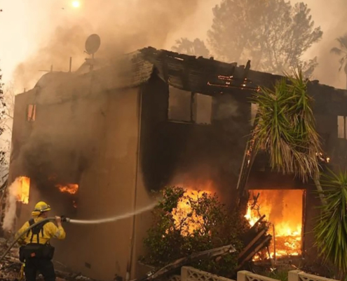 Image of burning building