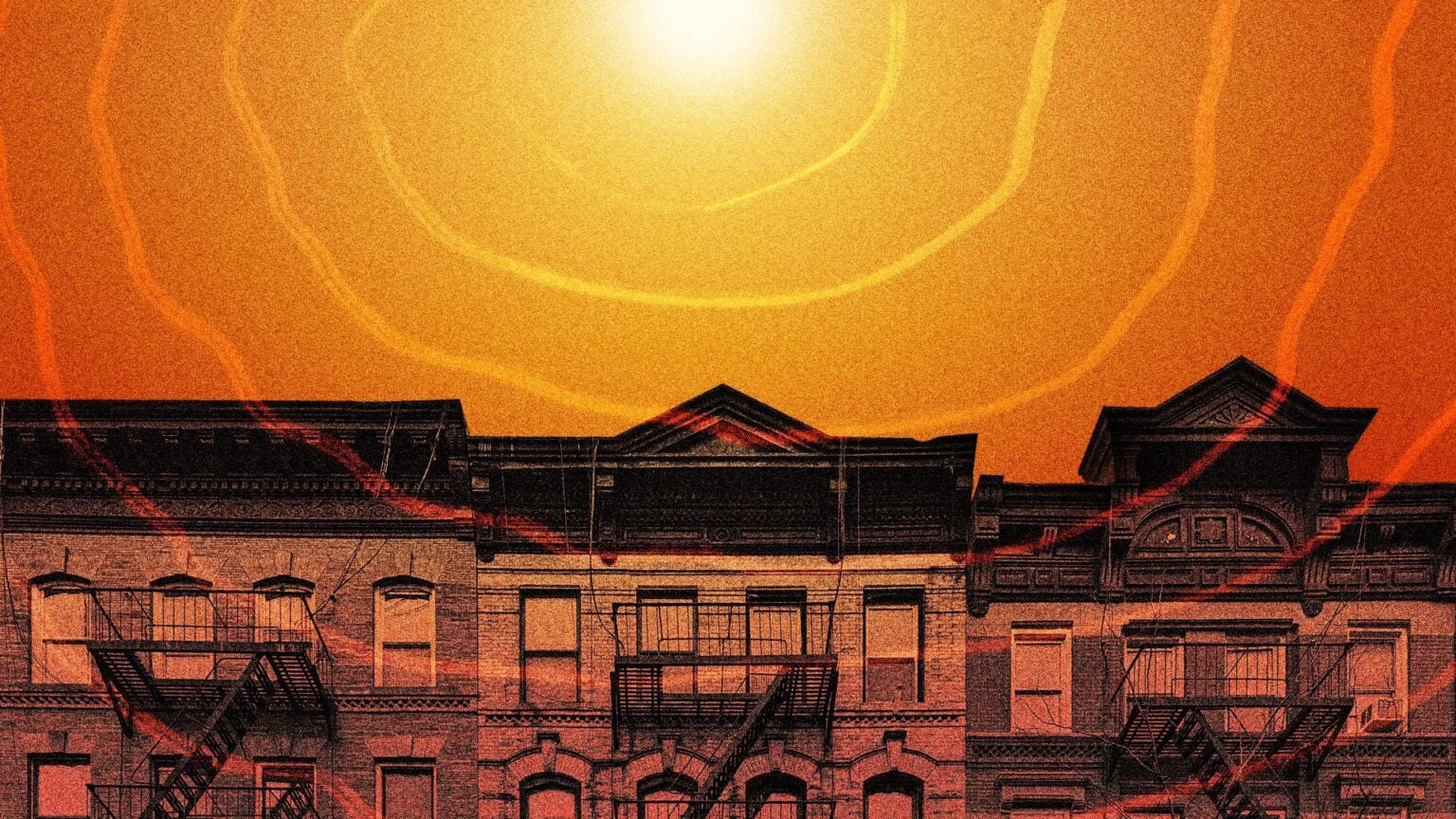 Illustration of heat in urban area.