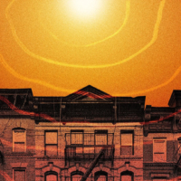 Illustration of heat in urban area.