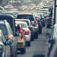 Mike Manville MSN DC Traffic Hero a close up shot of bumper-to-bumper traffic on a road