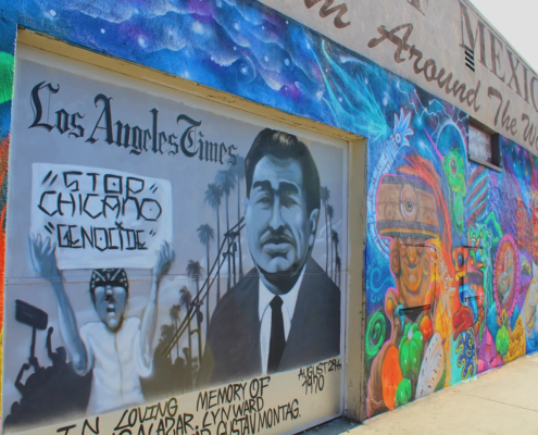East Los Angeles mural of Rubén Salazar. Photo by Airin Valdez for Las Fotos Project