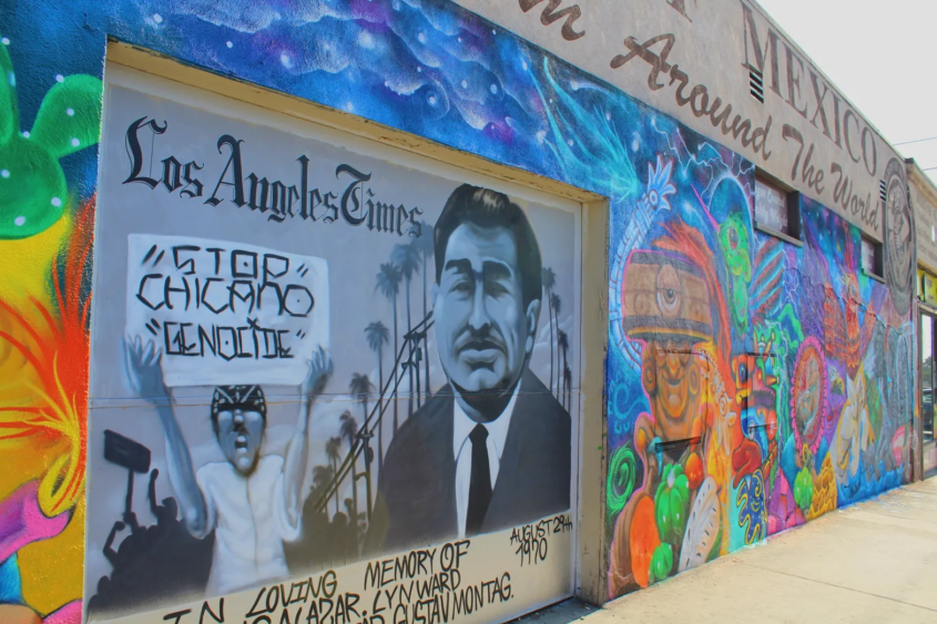 East Los Angeles mural of Rubén Salazar. Photo by Airin Valdez for Las Fotos Project