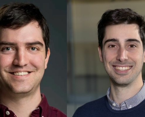 Headshot of new assistant professor Isaac Opper and on the right a headshot of new assistant professor Carlo Medici.