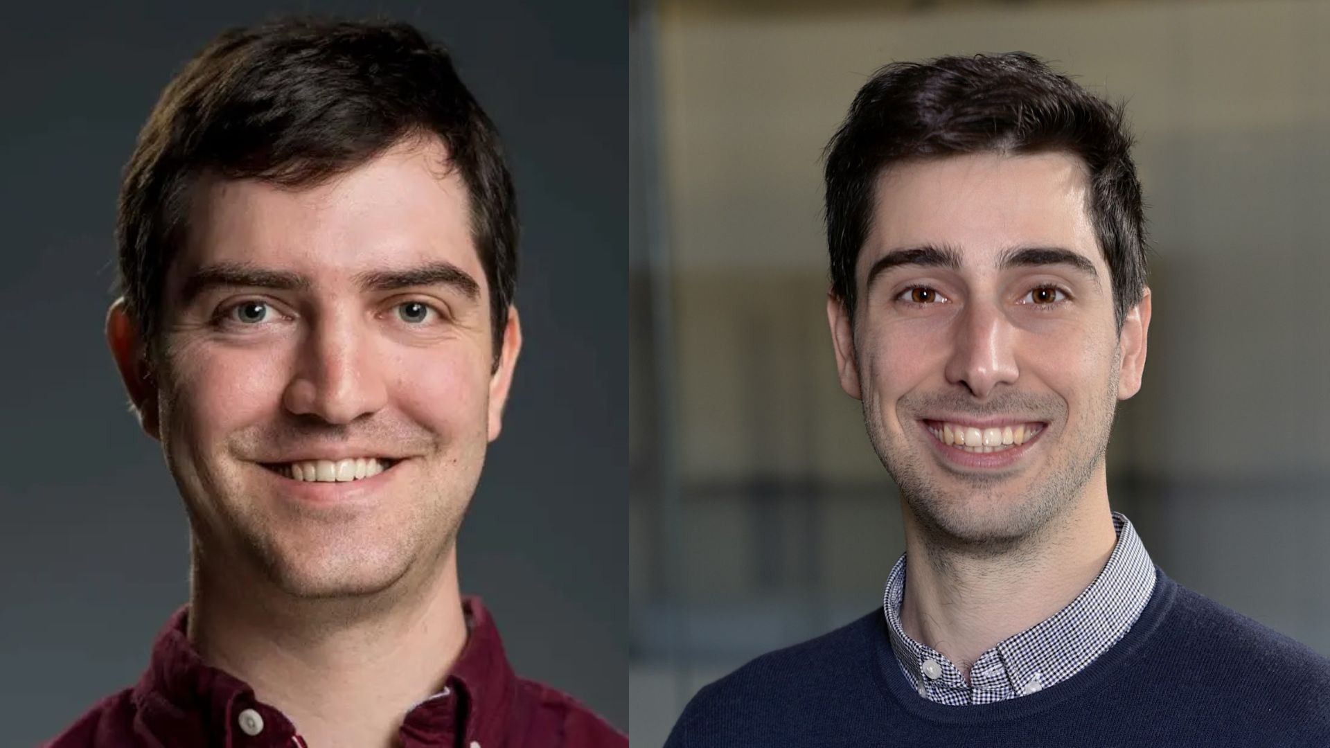 Headshot of new assistant professor Isaac Opper and on the right a headshot of new assistant professor Carlo Medici.