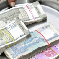 VoxDev dowry Platter with Indian currency