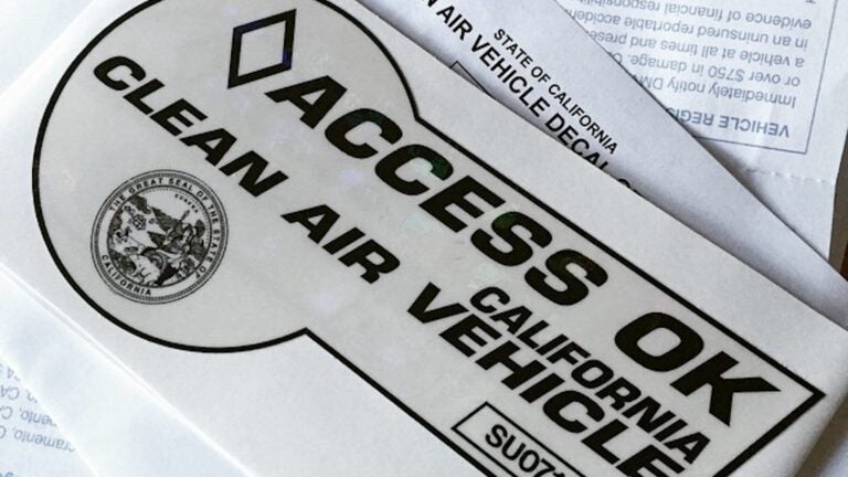 California clean-air vehicle decal