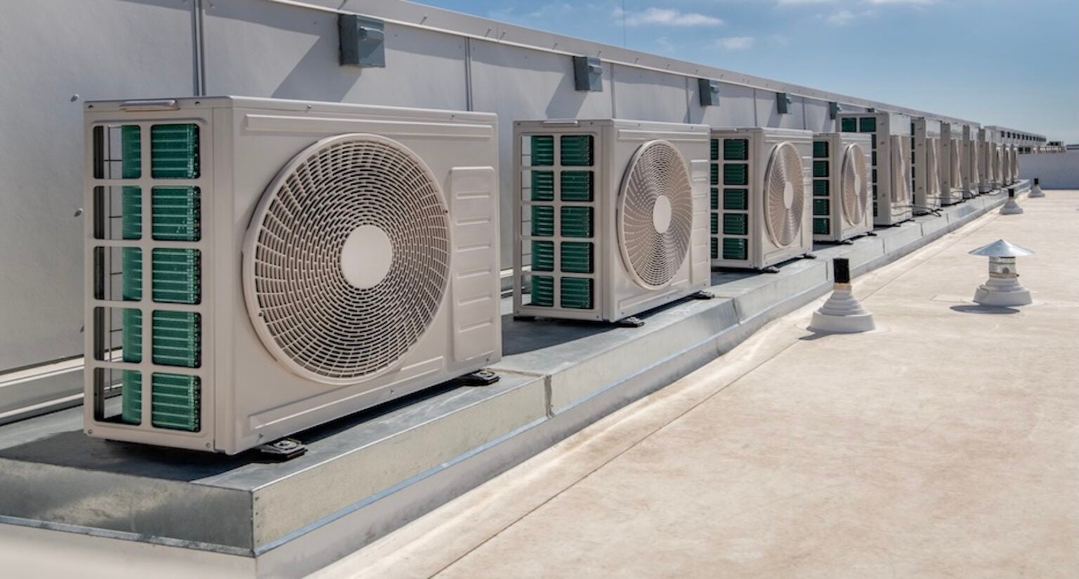 large air conditioning units on building rooftop