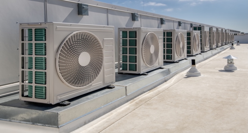 large air conditioning units on building rooftop