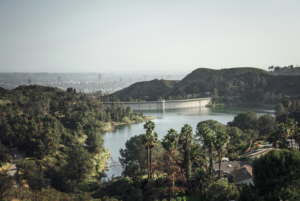 Hollywood Reservoir from up in the Hollywood Hills
