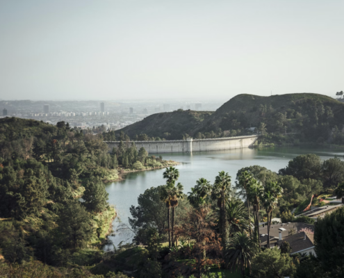 Hollywood Reservoir from up in the Hollywood Hills