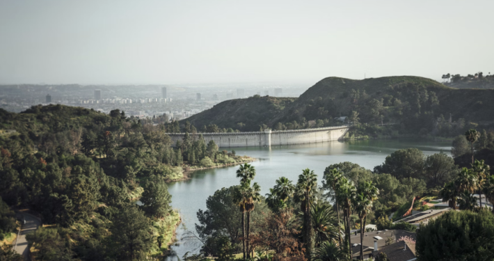 Hollywood Reservoir from up in the Hollywood Hills