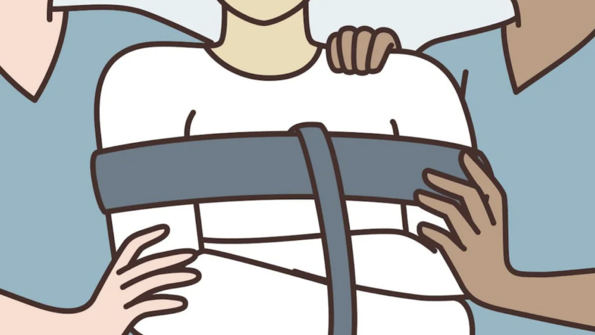 illustration of person being restrained