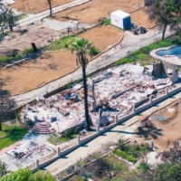 Ruins of a home after a wildfire.