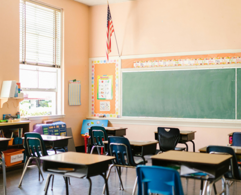 Empty classroom.