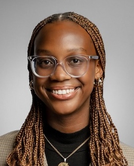 young woman with glasses