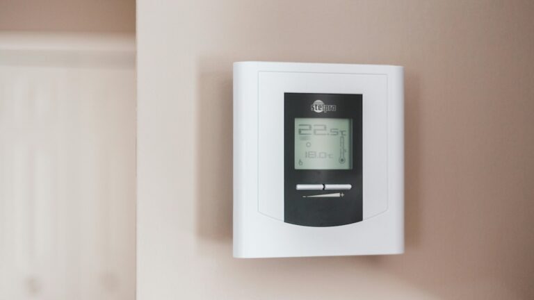 Thermostat on the wall.