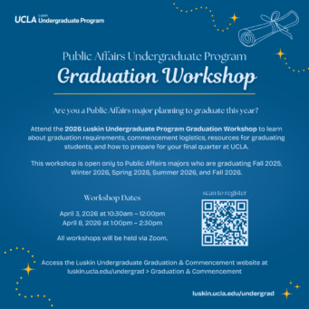 Graduation Workshop flyer that states the workshop purpose, dates, and registration QR code.