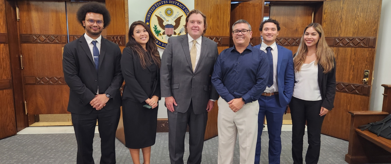 Galveston Trial group photo of Voting Rights Project Team with Chad Dunn