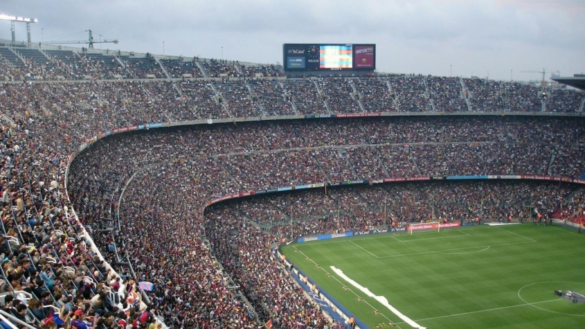 Stadium full of people.