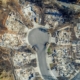 Neighborhood destroyed by wildfire.