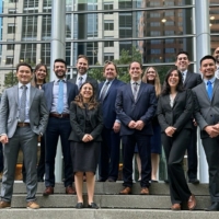Group photo of the Voting Rights Project team including students and Chad Dunn and Matt Barreto.