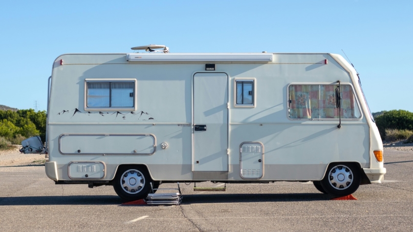 Large vehicle parked.
