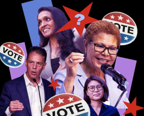 collage of three women and one man