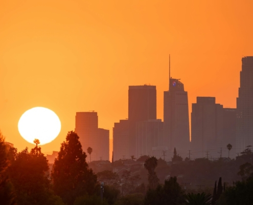 Sun on the horizon.
