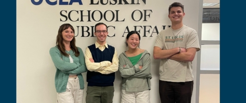 Urban planning graduate students from left to right: Sophie Craypo, Micah Wilcox, Elizabeth Shin, Gus Grunau.