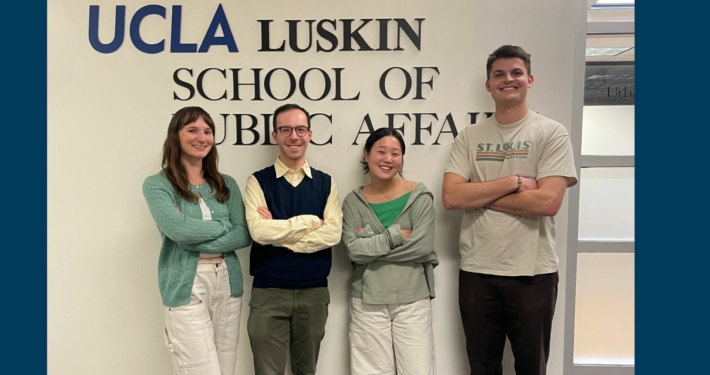 Urban planning graduate students from left to right: Sophie Craypo, Micah Wilcox, Elizabeth Shin, Gus Grunau.