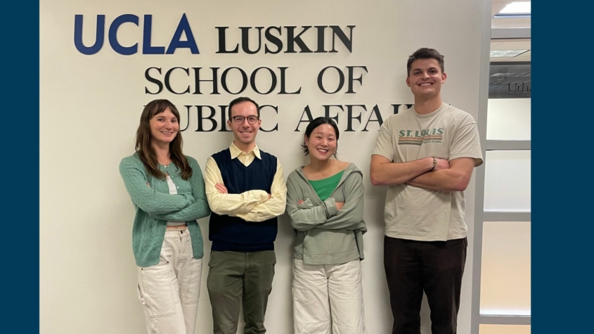 Urban planning graduate students from left to right: Sophie Craypo, Micah Wilcox, Elizabeth Shin, Gus Grunau.