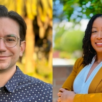 anthony gomez and brianna harvey two headshots one of anthony gomez and one of brianna harvey both new faculty members at the ucla luskin school of public affairs social welfare department.