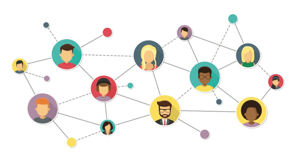 graphic of a network of professionals