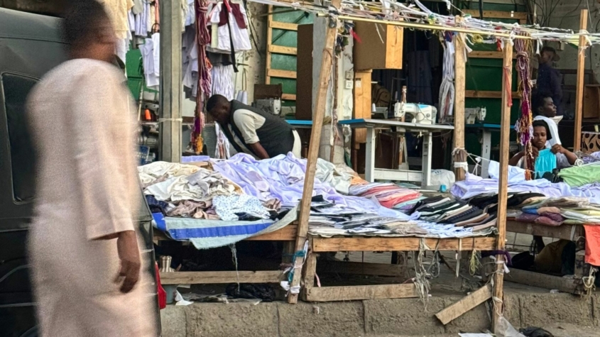 customers and merchants selling at Port Sudan, Sudan