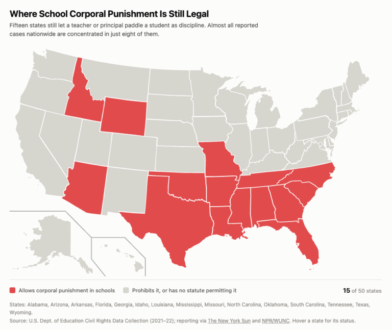 map of USA with red highlighted states.