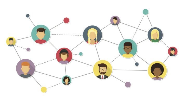 graphic of a network of professionals