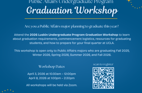 Graduation Workshop flyer that states the workshop purpose, dates, and registration QR code.